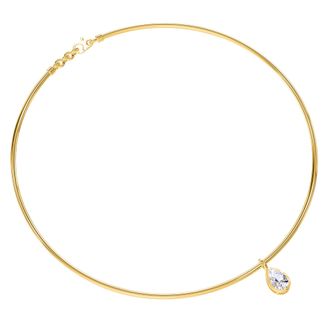 Diamond2Deal 14k Yellow Gold 1 Ct Pear Cut Lab Grown Diamond Pendant Necklace 18 VVS-VS, E-F