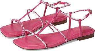 Marc Fisher Maze Womens Dress Sandals Pink/White Leather : 8.5 M, Rubber/Synthetic