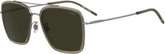 HUGO BOSS Brown acetate sunglasses with metal trims