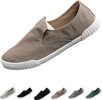 Generic Mens Classic Canvas Shoes Soft and Comfortable Flat Low Trainers Hands-Free Slip-On Running Shoes Breathable Comfortable Walking Shoes Outdoor Casual 