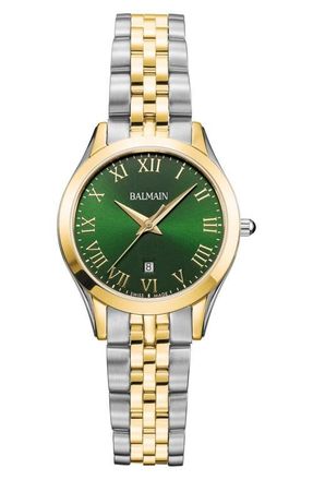 Balmain Brigitte Two Tone Bracelet Watch, 33mm in Two Tone Steel Bold Pvd 2N at Nordstrom