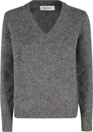 Gran Sasso Trui met V-hals - Grijs