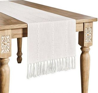 OEM Camino De Mesa De Algod&oacute;n Y Lino - Estilo R&uacute;stico - Verde - Ideal Para La Mesa Del Comedor, Fiestas Y Uso Diario - 30 X 120 Cm