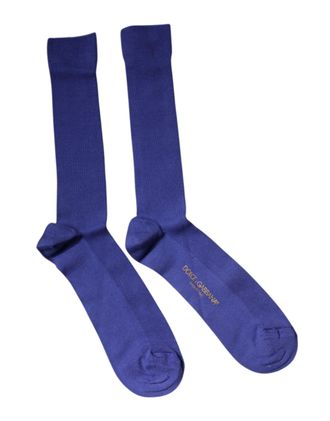 Dolce & Gabbana Mens Purple Cotton Logo Over The Calf Socks Clothing