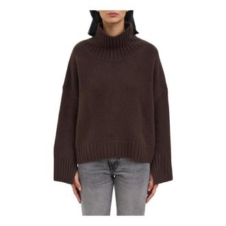 Soft Goat Girlfriend Turtleneck - Dames - Truien - Bruin - Maat: M Wol