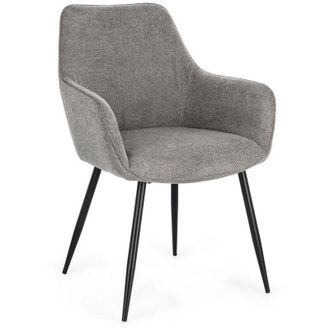BIZZOTTO Sedia Con Braccioli Cora Nero - Grigio Scuro