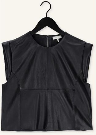Notes du Nord Debbie Leather Top - Dames - Tops zonder mouwen - Zwart - XS - Leer - Tops