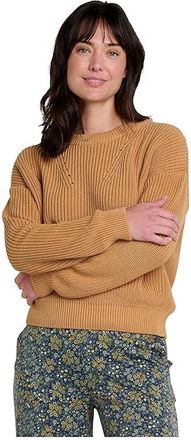 Toad&Co Bianca Shaker Crew Sweater Womens Sweatshirt Camel : MD, Cotton