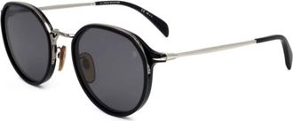 Eyewear by David Beckham Rechthoekige Metalen Zonnebril - unisex - Zonnebrillen - Zwart - 54 MM - Accessoires