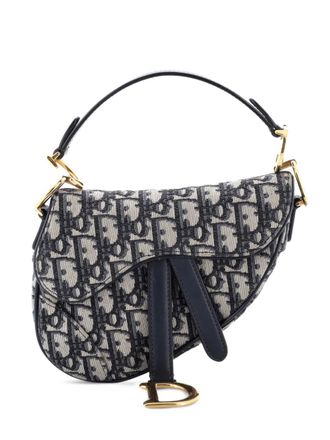 Dior Saddle Handbag Oblique Canvas Mini shoulder bag - Blu