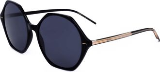 HUGO BOSS Womens 56mm Black Crystal Sunglasses