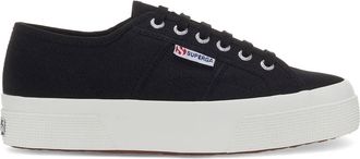 Superga Womens 2740 Platform Sneaker In Black Avorio
