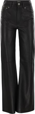 Dondup Amber - Wide-Leg Lambskin Trousers