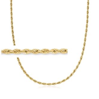 Ross-Simons 3mm Mens 18kt Gold Over Sterling Rope-Chain Necklace