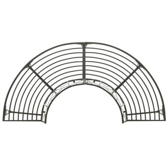Berkfield Home Spacious Garden Half Round Tree Bench 160 cm Steel in Grey