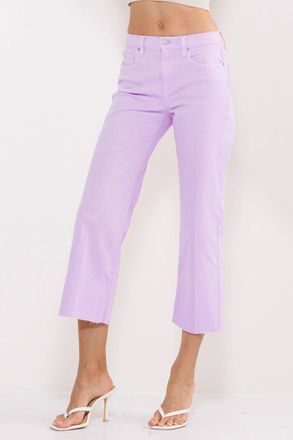 Sneak Peek Womens High Rise Straight Leg Raw Hem Capris In Lilac