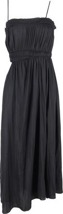 Maje mouwloze midi-jurk met uitsnijdingen en plooien in zwart polyester