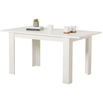 Dmora Tavolo Fisso Uscio, 6 Posti, Forma Rettangolare, Materiale Piano in Legno Nobilitato, 120x80x74.5h cm Bianco