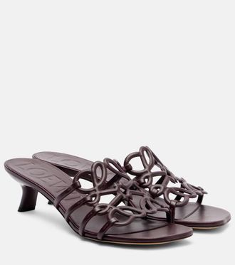 Loewe Petal Anagram 45 leather mules