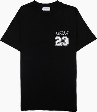 Off-white Mens Off White 23 Logo Slim S/s T Shirt Black/white - Black/Multi - Size: 36
