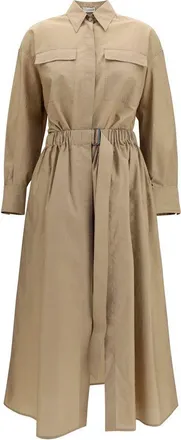 Brunello Cucinelli Beige Cotton Casual Womens Dress