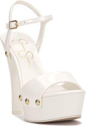 Jessica Simpson Calenta Ankle Strap Platform Sandal in White 01 at Nordstrom Rack, Size 8.5