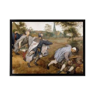 Artery8 Pieter Bruegel Blind Leading The Framed Canvas Wall Art Print | Size: W24 x H32