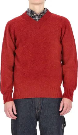 Howlin Shetland Boxy Fit Wool V-Neck Sweater