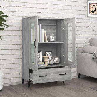 Berkfield Home Highboard Grey Sonoma 70x31x115 cm Engineered Wood | Size: 70 x 31 x 115 cm