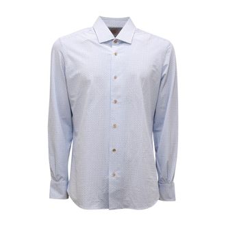 Mazzarelli Freetime Slim Tech Shirt - Heren - Casual Overhemden - Blauw - L - Overhemden
