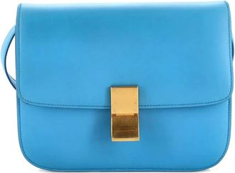 Celine Classic Box Bag Smooth Leather Medium crossbody bag - Blu