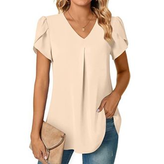 Generic Womens Tunic Tops UK Womens Shirts Button Down Womens Dressy Blouses Sparkly Tops for Women Ruffle Cap Sleeve Ladies Blouses Ladies Off Shoulder Short