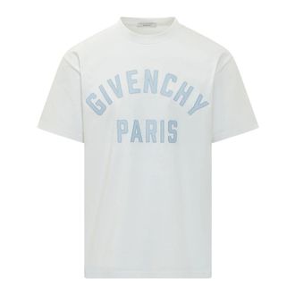 Givenchy T-shirt in cotton with Paris embroidery - male - Givenchy - T-Shirts - White - 2XL - Tops