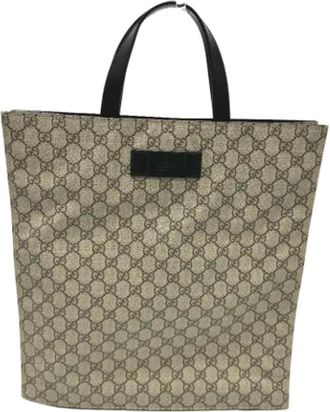 Gucci Pre-owned Tote Bags, female, Beige, Size: ONE SIZE Pre-owned Canvas gucci-bags