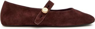 Tory Burch Romy Suede Mary Jane Flats - Brown - 10 (IT40.5 / UK7.5)