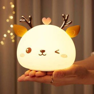 OEM Luz Nocturna Para Beb&eacute;s, Luz Nocturna Led Recargable Para Ni&ntilde;os, L&aacute;mpara Multicolor Con Forma De Ciervo Y Control T&aacute;ctil Multicolor