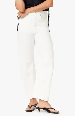 Habitual Harper High Waist Crop Barrel Leg Jeans in White at Nordstrom, Size 29
