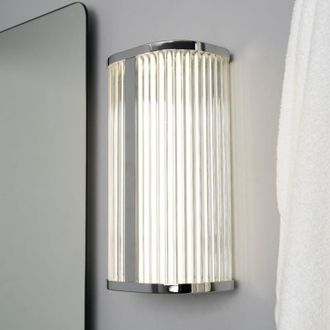 CGC Lighting Chrome 8W LED Wall Light Ribbed Diffuser in Silver