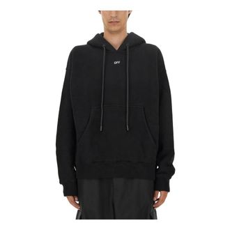 Off-white Hoodies, male, Black, Size: M Off Stamp Skate Hoodie
