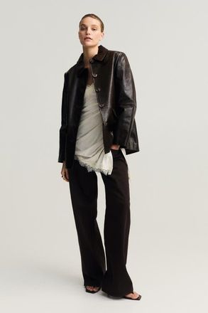 H&M Harper high rise wide leg jeans in Dark Brown at Nordstrom, Size 16