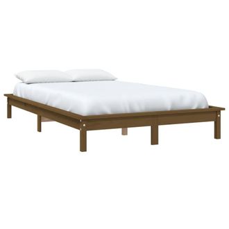 Berkfield Home Beautiful Bed Frame Honey Brown 140x190 cm Solid Wood Pine