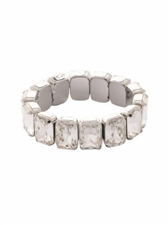 Sorrelli Emerald Cut Stretch Bracelet In Crystal And Palladium