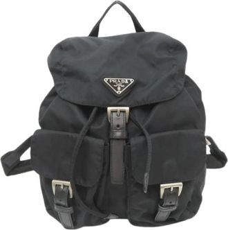 Prada Pre-owned Vintage Nylon Backpack - Dames - Vintage Rugzakken - Zwart - ONE Size - Nylon - Vintage