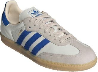 adidas Gender Inclusive Samba OG Sneaker in Cloud White/Blue/Gum 3 at Nordstrom, Size 10.5 Womens