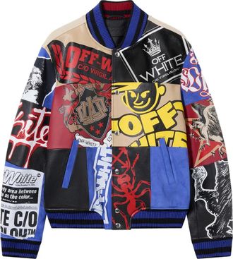 Off-white Giacca Varsity con applicazioni - Nero