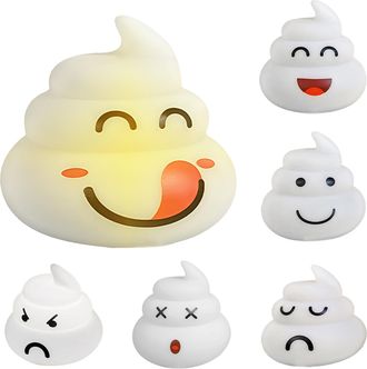 OEM Luz Nocturna Led T&aacute;ctil Con Forma De Mont&oacute;n De Excremento (juego De 3) - Silicona Suave, 3 Niveles De Brillo, Luz Blanca C&aacute;lida