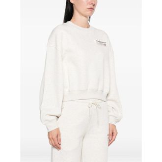New Balance Cropped Marl Cotton Sweater - Beige