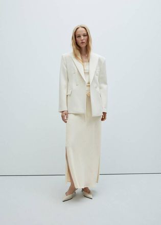 Mango Gonna vita elasticizzata spacchi grezzo - Donna - XS - MANGO