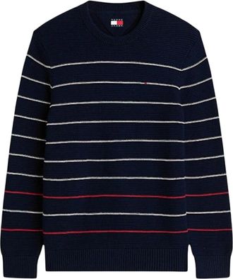 Tommy Jeans Trui met ronde hals - Heren - Truien - Blauw - Maat: M Katoen