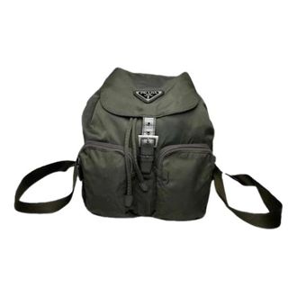 Prada Pre-owned Backpacks, female, Green, Size: ONE SIZE Pre-owned Fabric Backpack